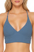 Luli Fama Jagged Bombshell Halter Cross Back Bustier Top