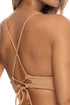 Luli Fama Jagged Bombshell Halter Cross Back Bustier Top