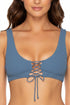 Luli Fama Jagged Bombshell Lace Up Bralette