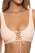 Luli Fama Jagged Bombshell Lace Up Bralette