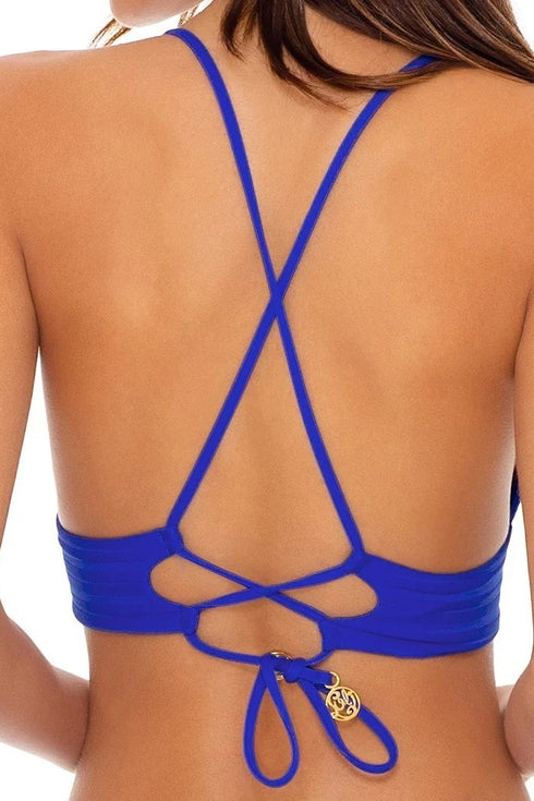 Luli Fama Last Fling SOMETHING BLUE BUSTIER TOP