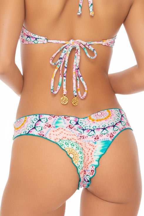 Luli Fama Caribbean Kisses REVERSIBLE WAVY RUCHED BACK BOTTOM