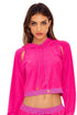 Luli Fama Glow Baby Glow Hoodie Cut Out Cropped Jacket