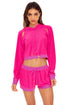 Luli Fama Glow Baby Glow Hoodie Cut Out Cropped Jacket