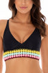 Luli Fama Night Lights POMPOM TRIM BUSTIER TOP
