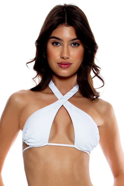 Luli Fama Hot Tropics Cross Halter Top