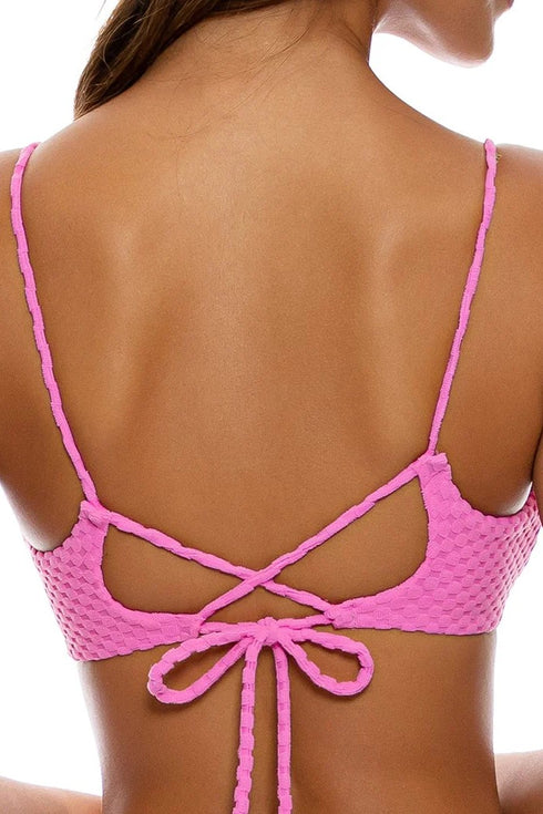 Luli Fama Beach Fuzz Scoop Neck Cut Out Top