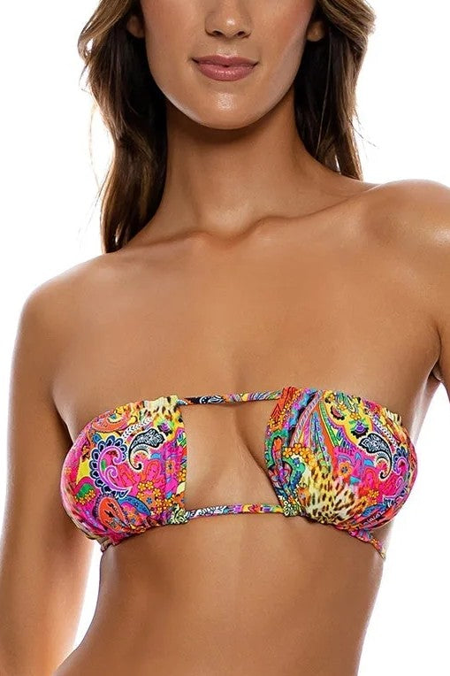 Luli Fama Shore Thing Reversible Multiway Scrunched Cup Bandeau