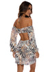 Luli Fama Animale Long Sleeve Cut Out Short Dress