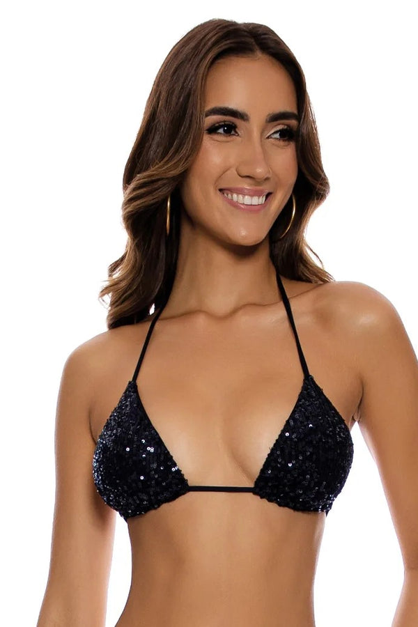 Luli Fama Chasing Stars Sequins Triangle Top
