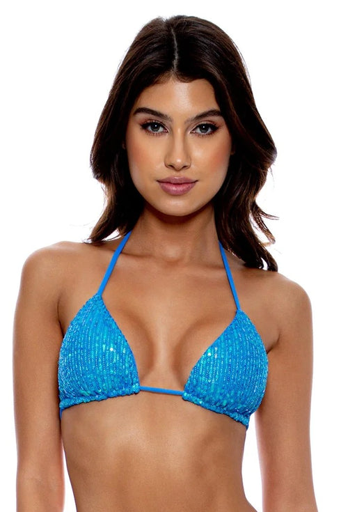 Luli Fama Chasing Stars Sequins Triangle Top