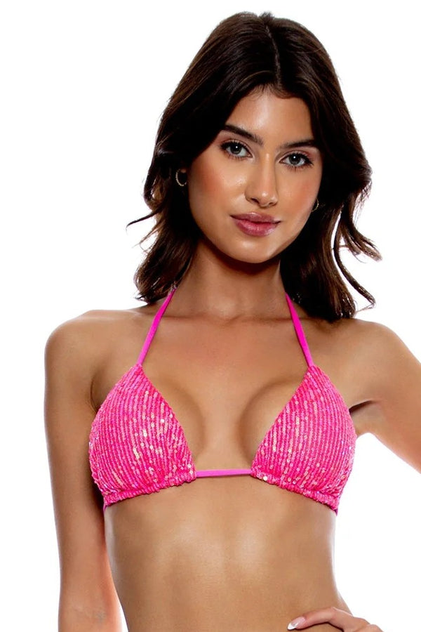 Luli Fama Chasing Stars Sequins Triangle Top