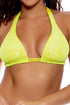 Luli Fama Chasing Stars Sequins Triangle Halter Top