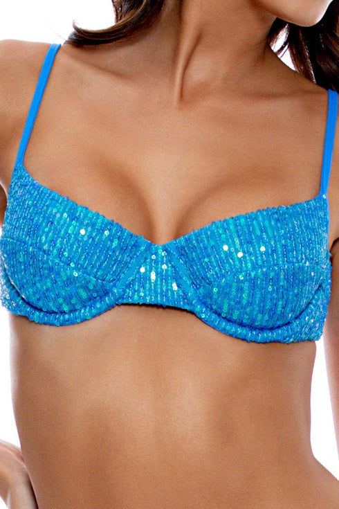Luli Fama Chasing Stars Sequins Balconette Top