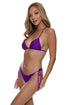 Luli Fama Purple Ocean Seamless Ruched Back Brazilian Tie Side Bottom
