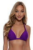 Luli Fama Purple Ocean Triangle Halter Top