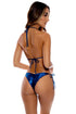 Luli Fama Midnight Waves Seamless Ruched Back Brazilian Tie Side Bottom