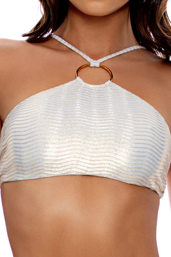 Luli Fama Golden Luli Ring Diamond Cut Top