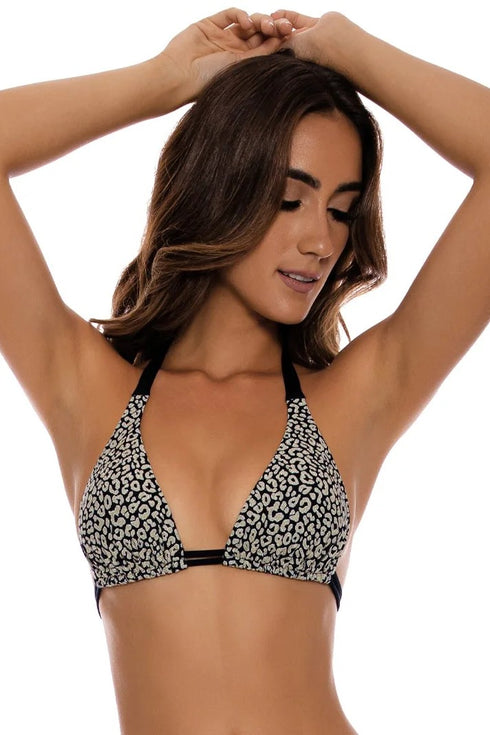 Luli Fama Luli Cheetah Triangle Halter Top