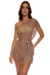 Luli Fama Luli Sands Asymmetrical One Shoulder Short Caftan
