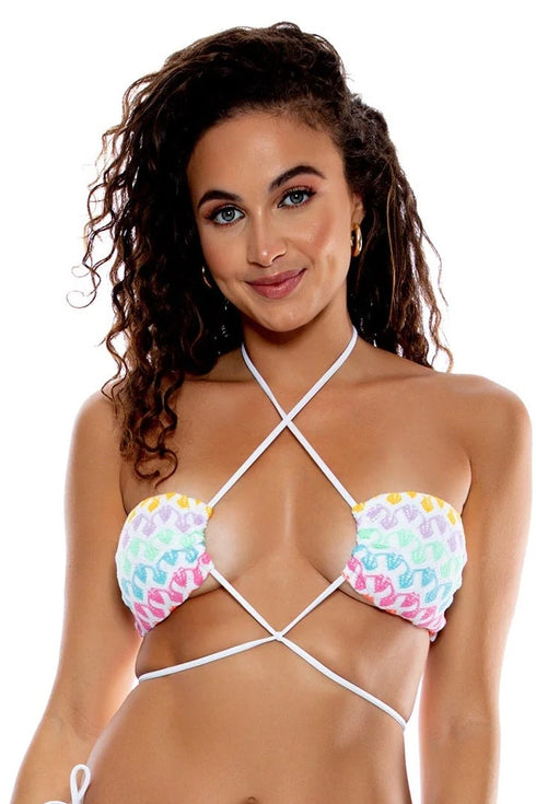 Luli Fama Luli Pop Adjustable Drawstring Bandeau Top