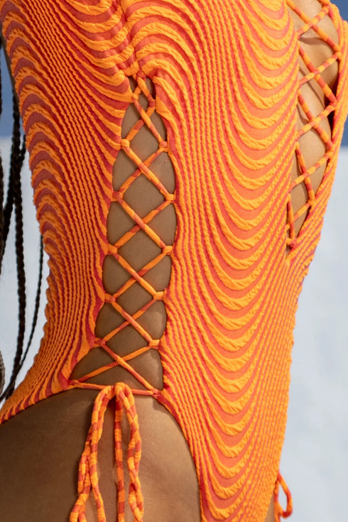 Luli Fama Olas Open Side One Piece Bodysuit