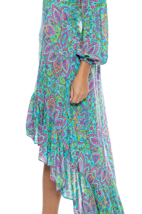 Luli Fama Groovy Luli Hi Lo Long Sleeve Dress