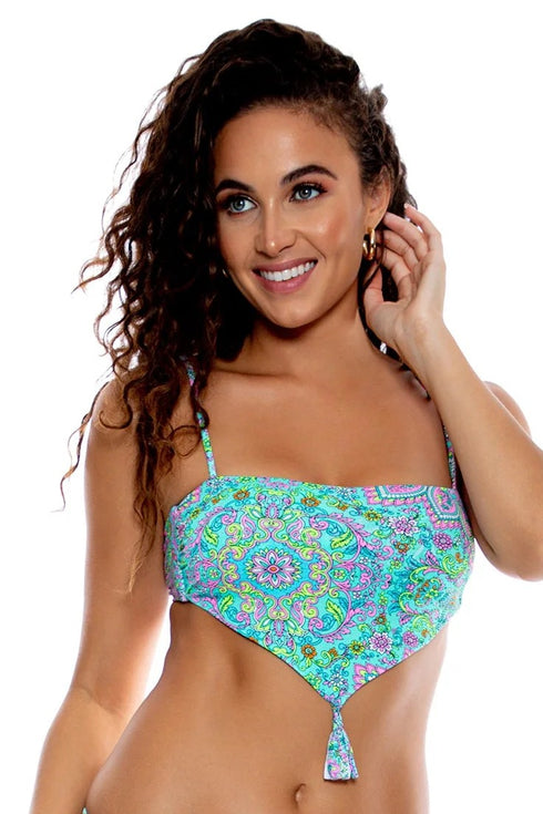 Luli Fama Groovy Luli Handkerchief Tassel Tie Strap Top