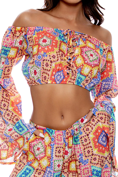 Luli Fama Retro Luli Open Sides Wide Leg Pant