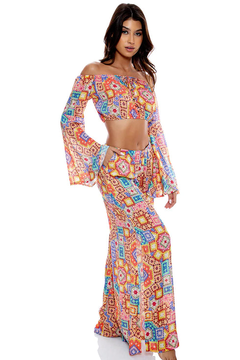 Luli Fama Retro Luli Open Sides Wide Leg Pant