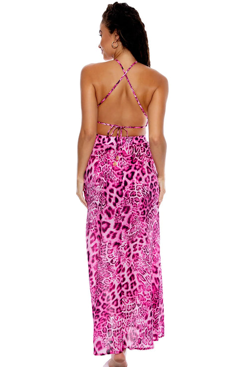 Luli Fama Wild Thing Halter Cut Out Dress