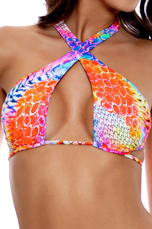Luli Fama Dancing Queen Cross Halter Top