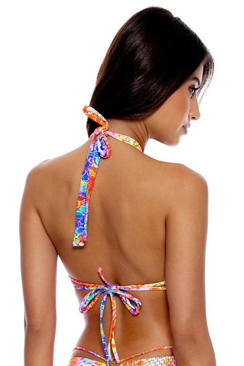 Luli Fama Dancing Queen Cross Halter Top