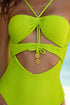 Luli Fama Amazonia Drawstring Halter Cut Out One Piece