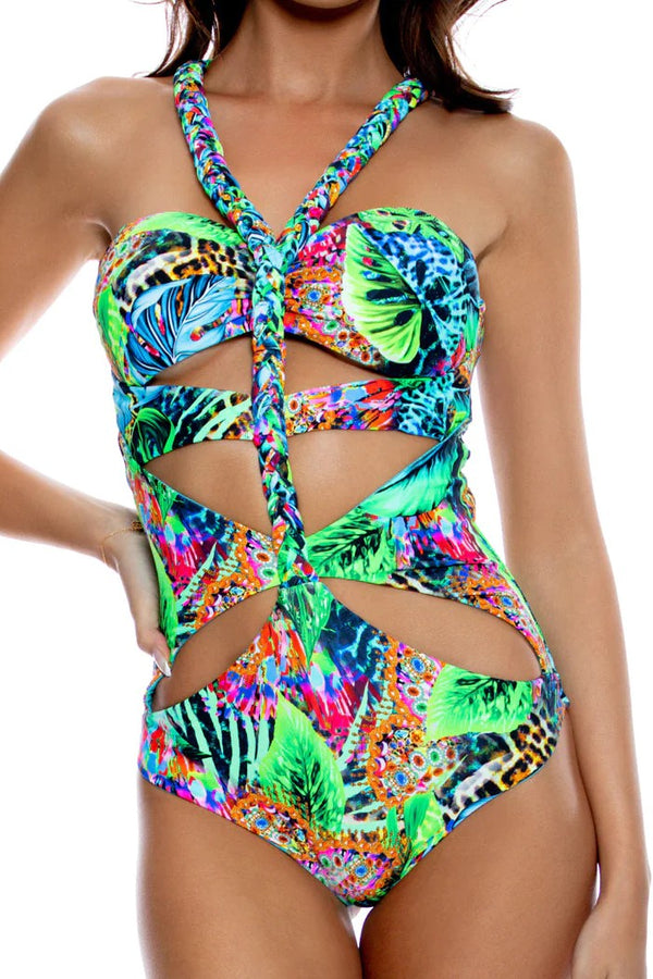 Luli Fama Luli'S Selva Braided Cut Out One Piece
