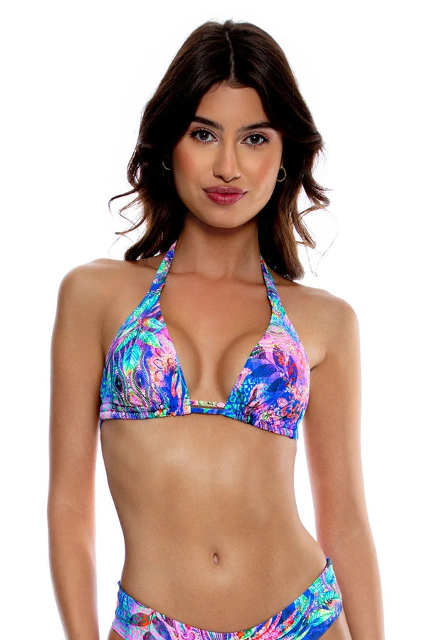 Luli Fama Jungle Fever Triangle Halter Top