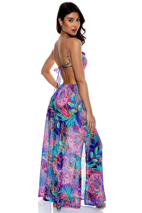 Luli Fama Jungle Fever Cut Out Long Dress