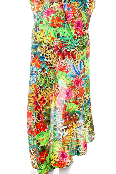 Luli Fama Lush Horizons Ruffled High-lo Slit Skirt