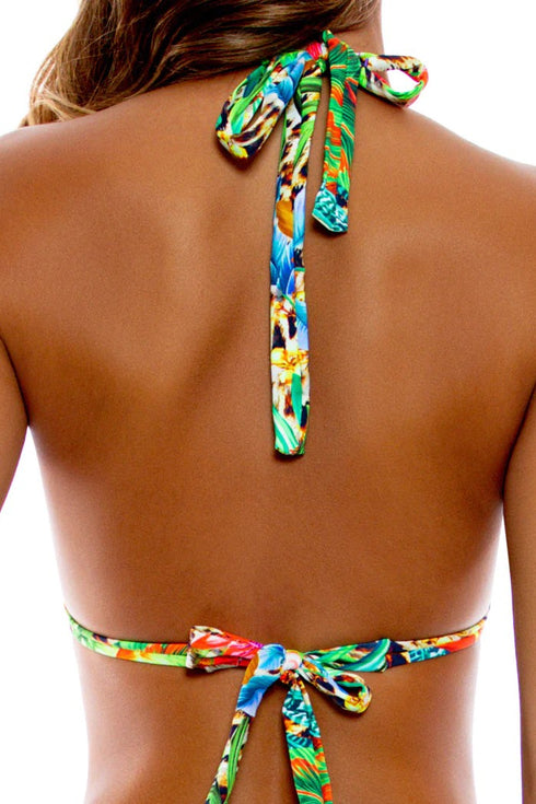 Luli Fama Lush Horizons Triangle Halter Top