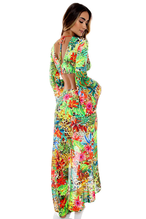 Luli Fama Lush Horizons Bell Sleeve Crop Top