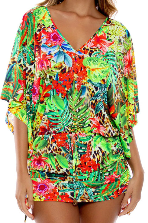 Luli Fama Lush Horizons Cabana V Neck Dress