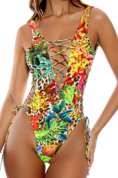 Luli Fama Lush Horizons Open Side One Piece Bodysuit