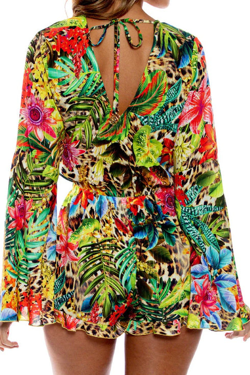 Luli Fama Lush Horizons Bell Sleeve Romper