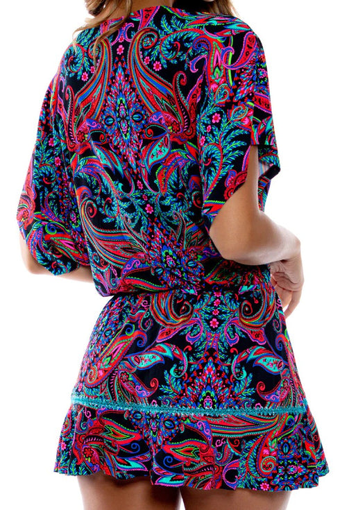 Luli Fama Que Linda Playera V-neck Ruffle Dress