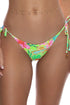 Luli Fama Hibiscus Dream Seamless Wavy Ruched Back Brazilian Tie Side Bottom