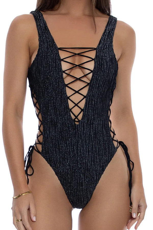 Luli Fama Vibras Open Side One Piece Bodysuit
