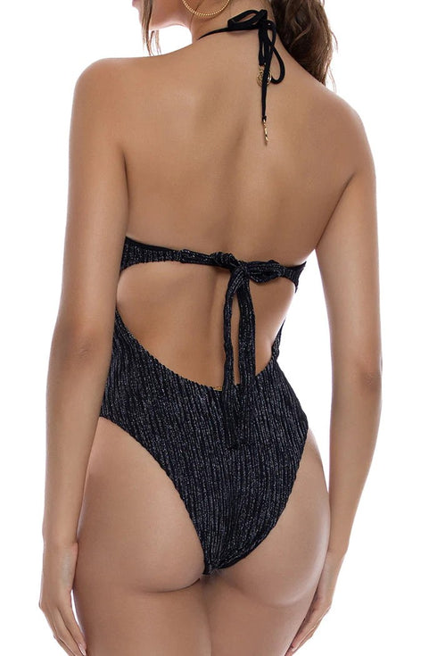 Luli Fama Vibras Halter Keyhole Bandeau One Piece