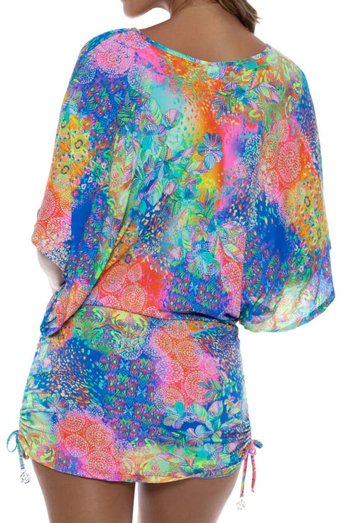 Luli Fama Deco Gardens Cabana V Neck Dress