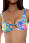 Luli Fama Deco Gardens Keyhole Rings Bralette Top