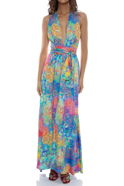 Luli Fama Deco Gardens Convertible Maxi Dress